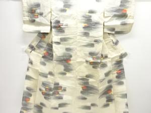 アンティーク　本場小千谷ちぢみ　抽象模様織り出し着物